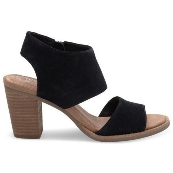 Toms Shoes - Toms Black Suade Majorca heels, size 8
